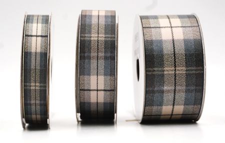 Elegantes Blaues und Graues Karoband_AI